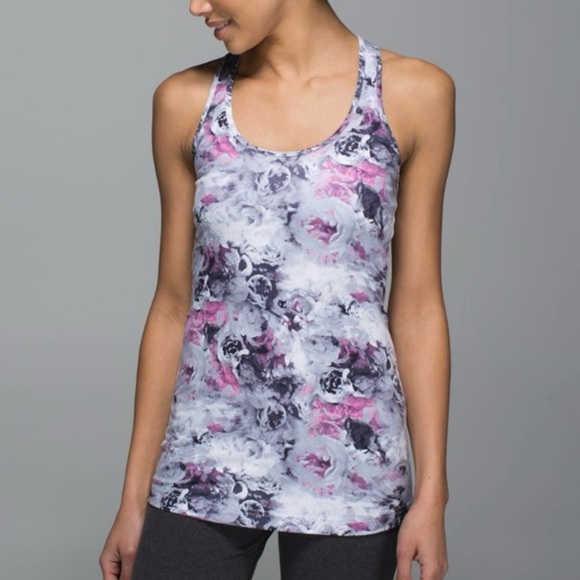 Lululemon Cool Racerback Moody Mirage Size 2 Women’s Tank Top Athletic Floral - Picture 2 of 10